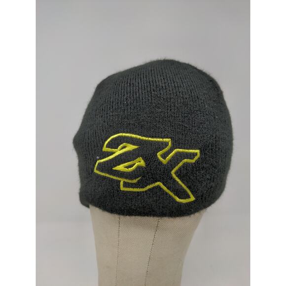 ZX Zeroxposur Beanie Hat Skull Cap Black Embroidered Yellow Logo - Picture 3 of 10
